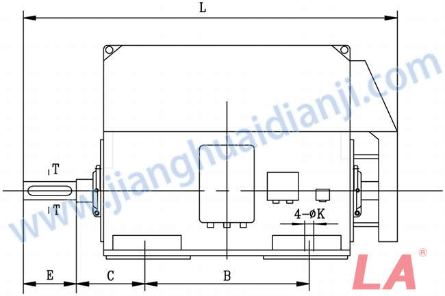 YTM系列磨煤机用高压三相异步电动机安装尺寸图(IP54、IP55 6KV) - 六安江淮电机有限公司