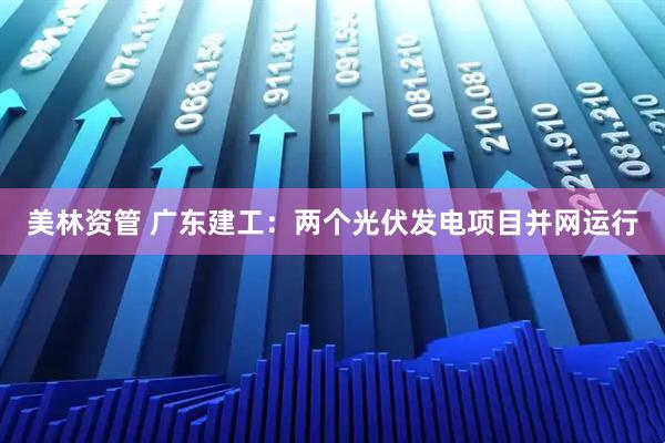 美林资管 广东建工：两个光伏发电项目并网运行